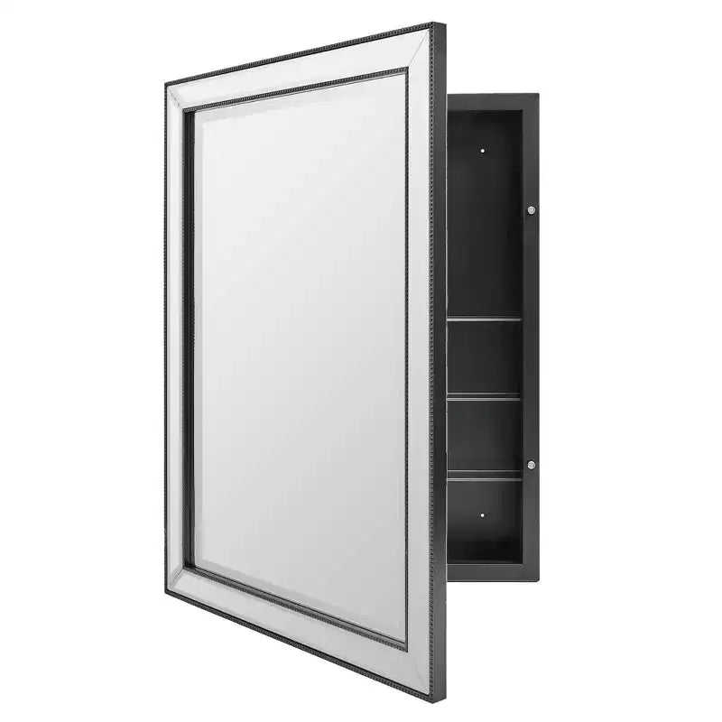 Armoire à pharmacie murale avec miroir 22"x30" Sleek Metro noir brossé