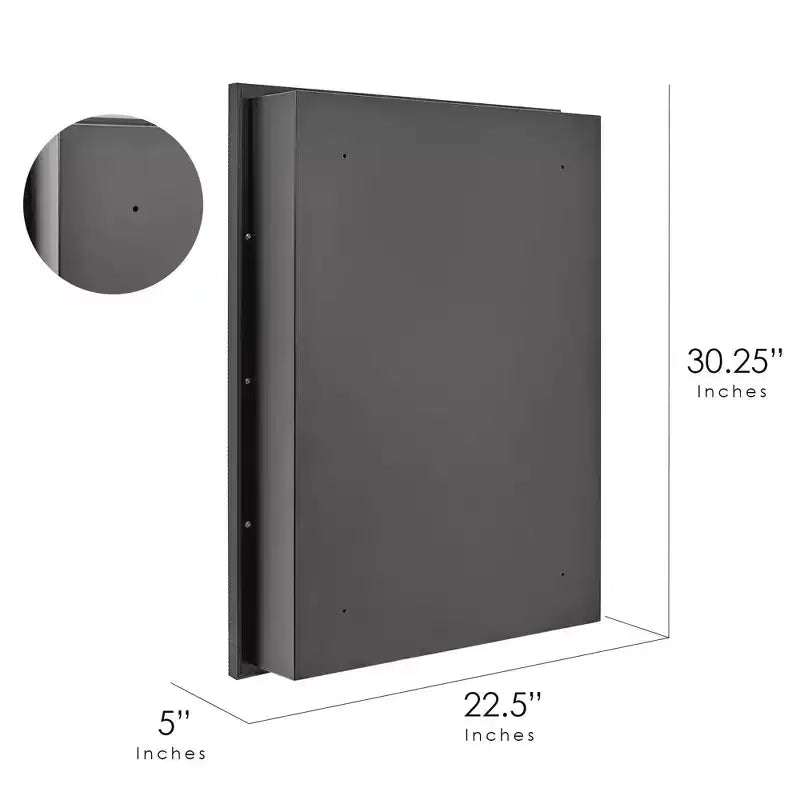 Armoire à pharmacie murale avec miroir 22"x30" Sleek Metro noir brossé