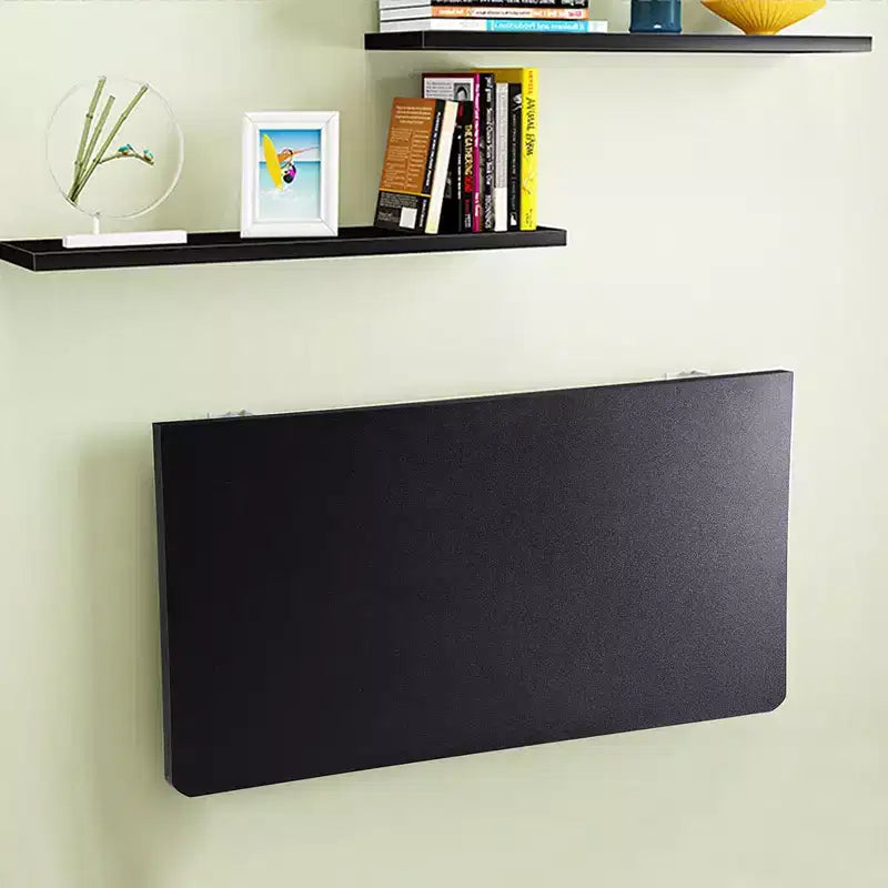 Wall Mounted Floating Computer Desk, Space Saving Home Office Study Table, Black