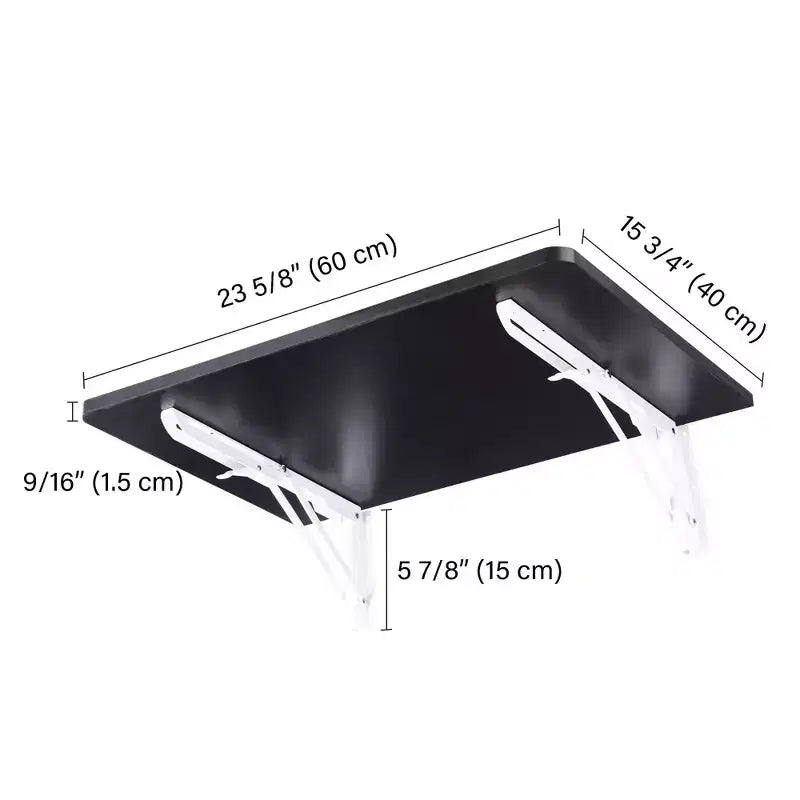 Wall Mounted Floating Computer Desk, Space Saving Home Office Study Table, Black