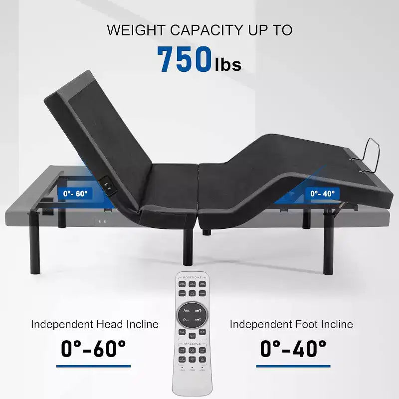 Adjustable Bed Frame with Head & Foot Elevation, Zero Gravity, Memory Preset - Twin XL / Full / Queen
