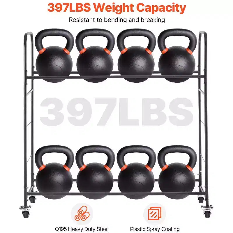 Rolling Tire Storage Rack, 2-Shelf Tire Holder and Transport Cart for Garage, Heavy-Duty Steel with Wheel, Black