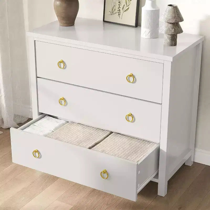 Modern Wide Drawer Dresser with Drawers, Wooden Dressers of Drawers Freestanding for Bedroom, Nursery, Living Room, White