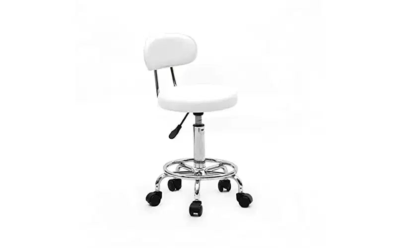 34 Swivel Bar Stool - 360 Rotating Chrome Stool with PU Leather Seat for Salon, Kitchen & Home Deco