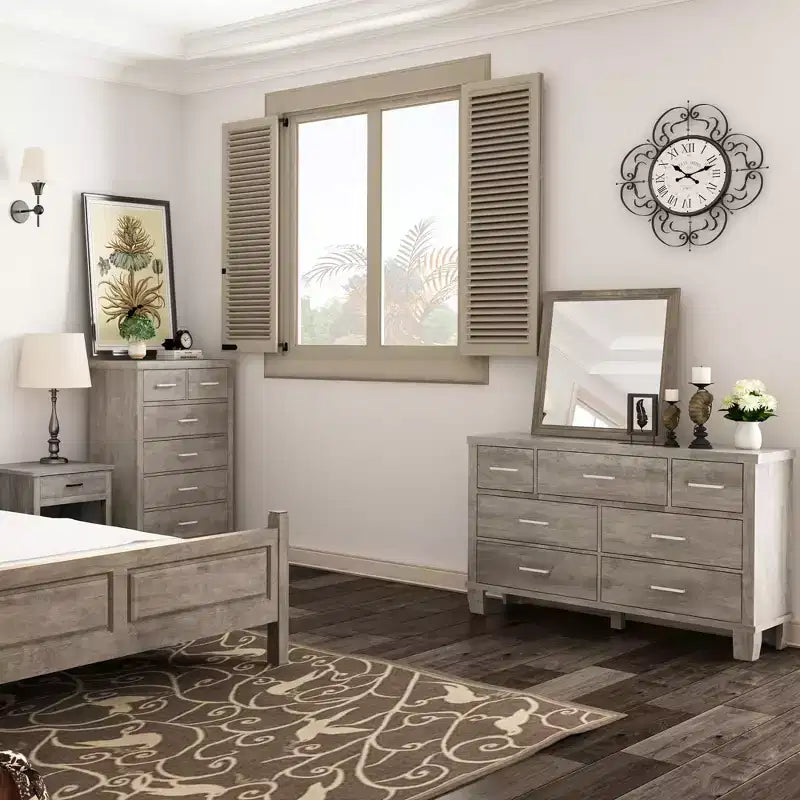 Dresser for Bedroom with 6 Drawers, 45 Tall Chests of Drawers w/Storage, Large Drawer Dresser for Closet, Wooden Storage Cabinet for Entryway