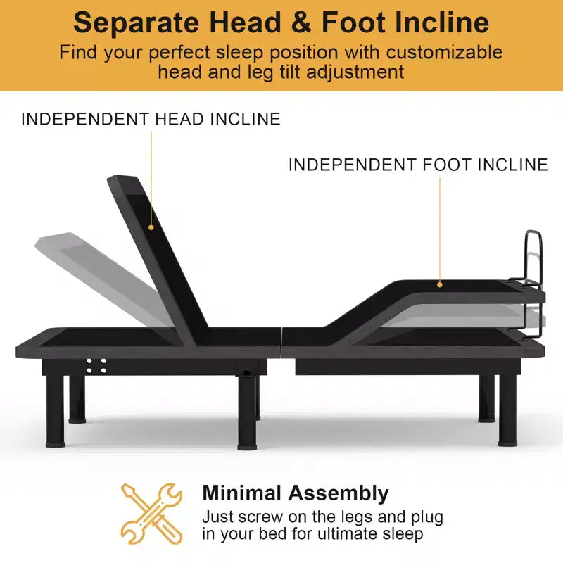 Adjustable Bed Base with Thickened Foam Frame