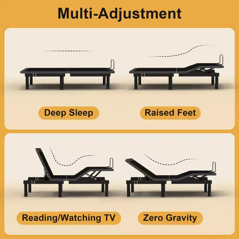 Adjustable Bed Base with Thickened Foam Frame