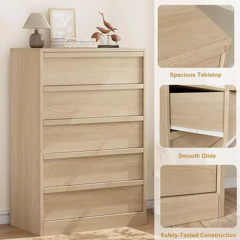 3/4/5/7 Drawer Dresser, Tall Chest of Drawers with Large Storage, Modern Slim Nightstand for Bedroom, Living Room