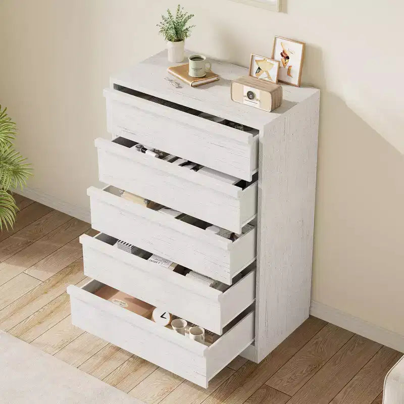 3/4/5/7 Drawer Dresser, Tall Chest of Drawers with Large Storage, Modern Slim Nightstand for Bedroom, Living Room