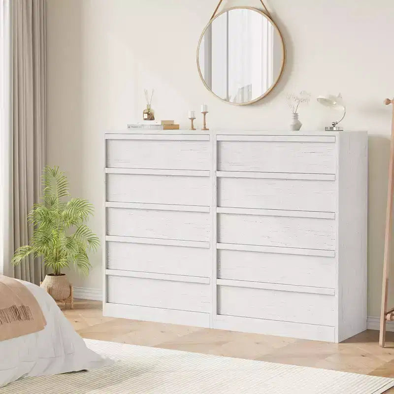 3/4/5/7 Drawer Dresser, Tall Chest of Drawers with Large Storage, Modern Slim Nightstand for Bedroom, Living Room