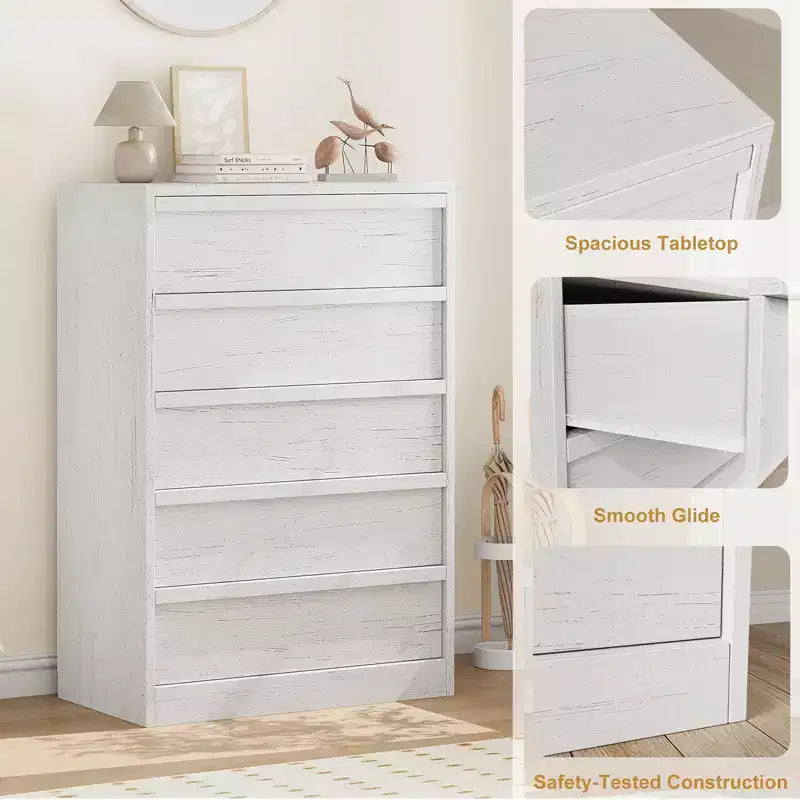 3/4/5/7 Drawer Dresser, Tall Chest of Drawers with Large Storage, Modern Slim Nightstand for Bedroom, Living Room