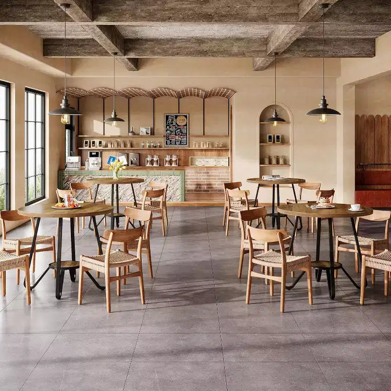 31.5" Round Dining Table for 2 with Double Shelves, Small Kitchen Dinner Table for Dining Room, Apartment, Small Space