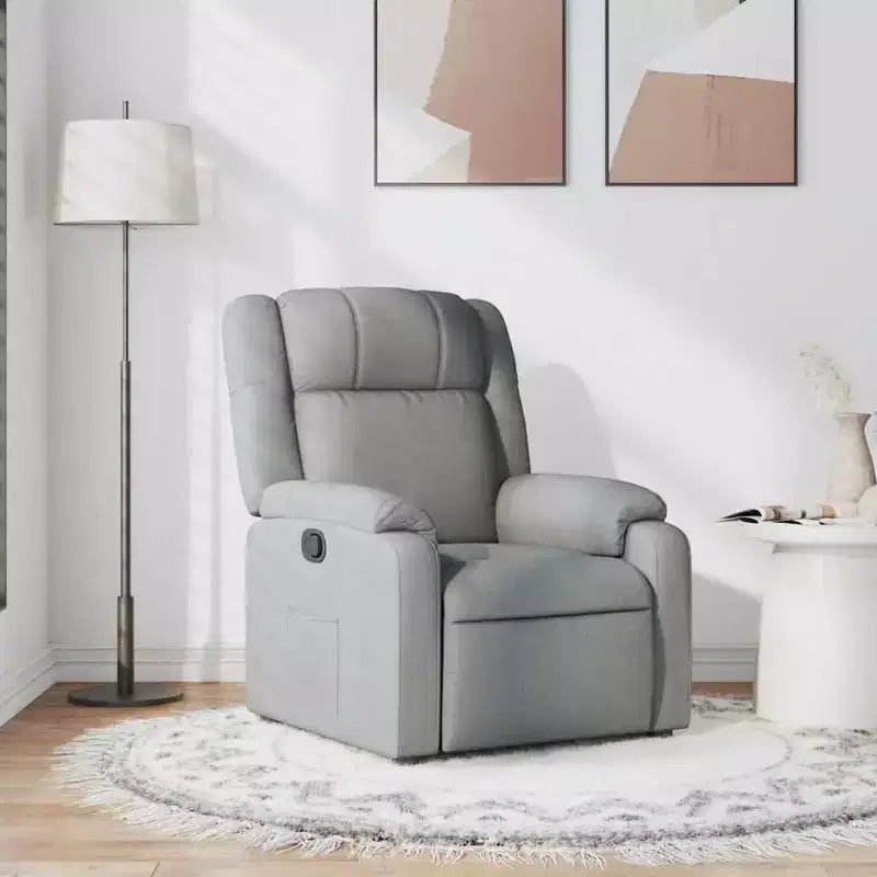 Recliner Chair, Light Gray Fabric