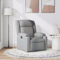 Recliner Chair, Light Gray Fabric