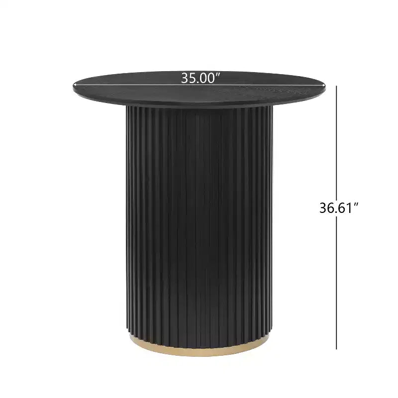 Counter Height Round Dining Table, Ash Veneer Finish