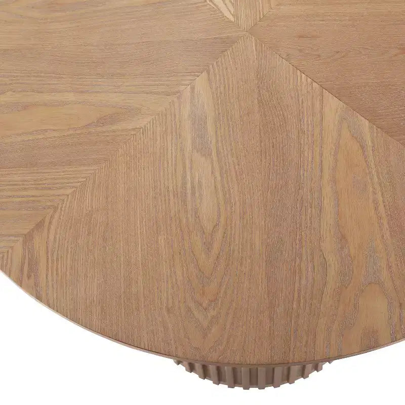Counter Height Round Dining Table, Ash Veneer Finish