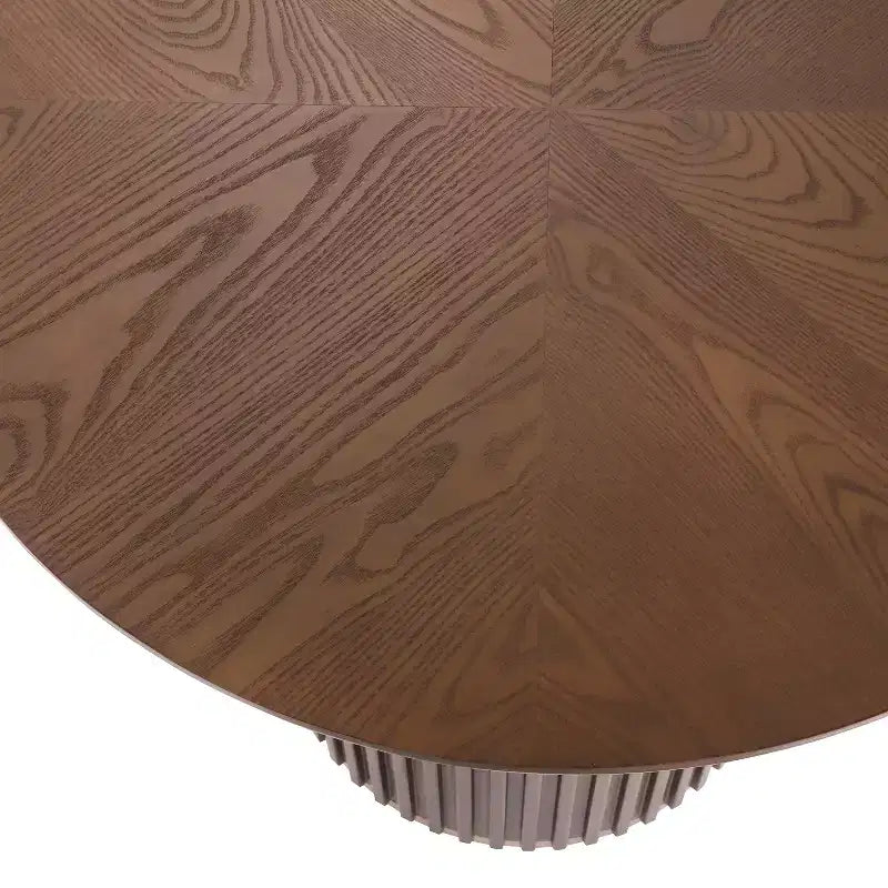 Counter Height Round Dining Table, Ash Veneer Finish