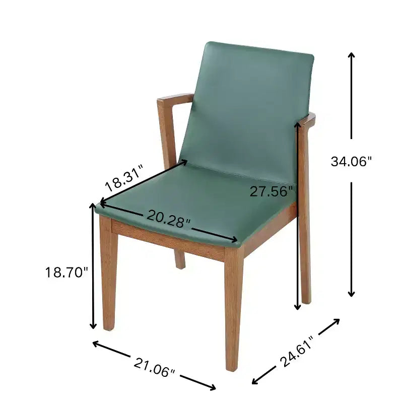 Modern Rubberwood Upholstered Dining Chairs with Backrest