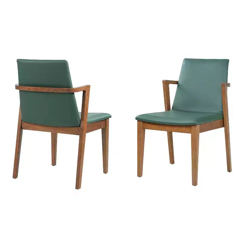 Modern Rubberwood Upholstered Dining Chairs with Backrest