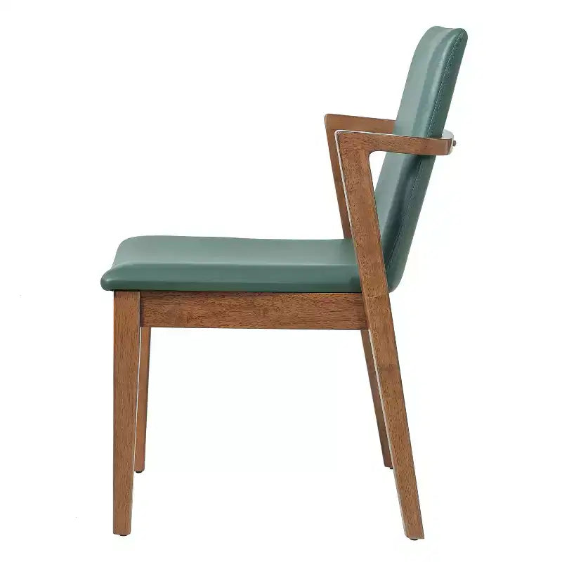 Modern Rubberwood Upholstered Dining Chairs with Backrest