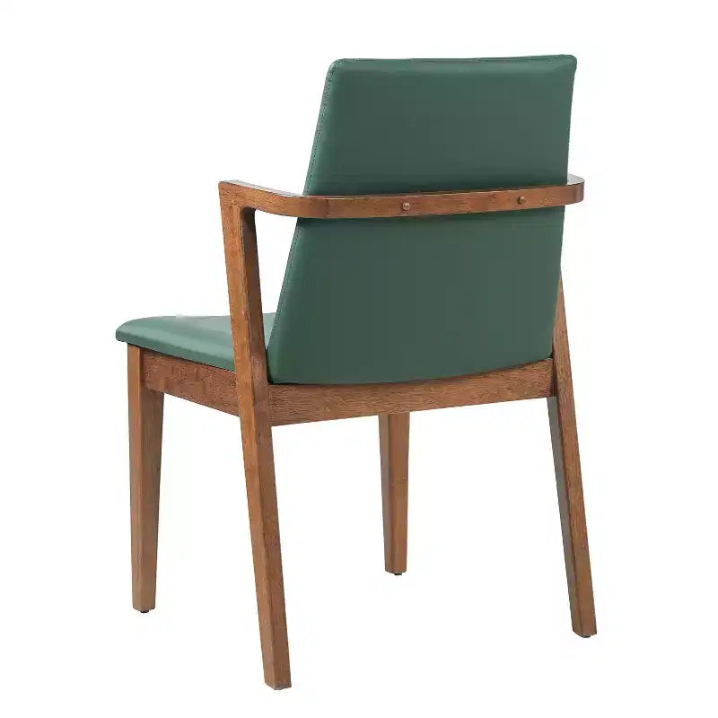 Modern Rubberwood Upholstered Dining Chairs with Backrest