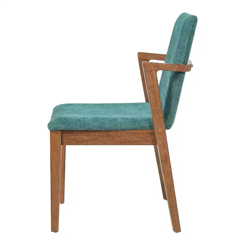 Modern Rubberwood Upholstered Dining Chairs with Backrest