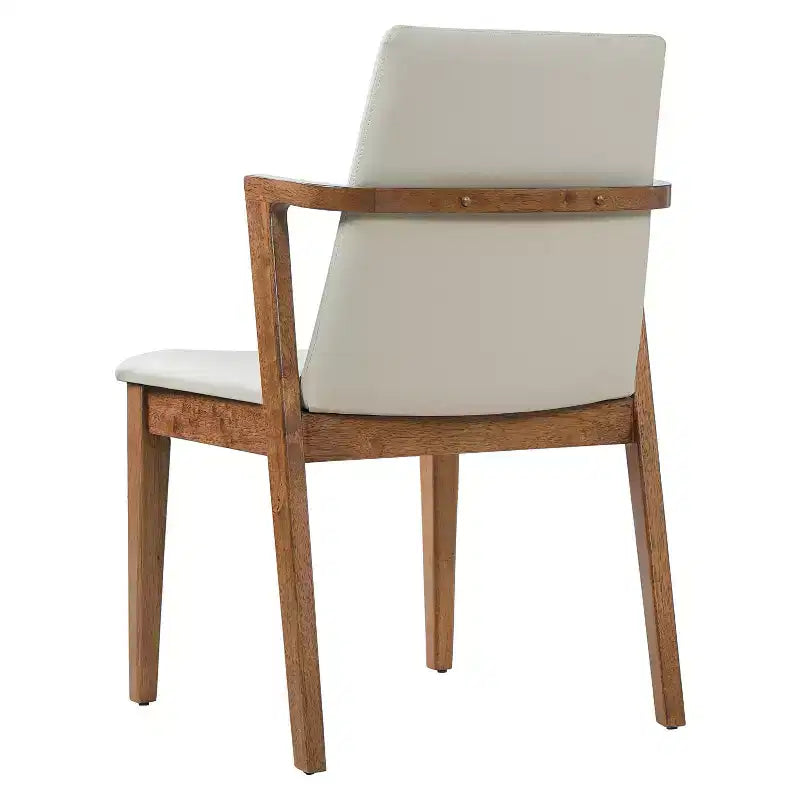 Modern Rubberwood Upholstered Dining Chairs with Backrest