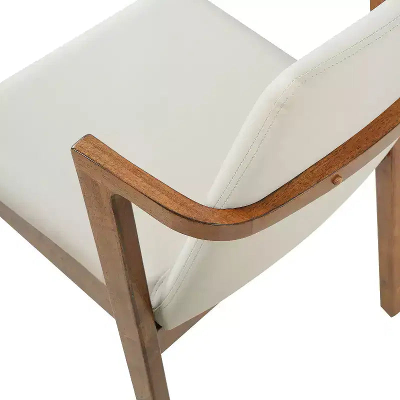 Modern Rubberwood Upholstered Dining Chairs with Backrest