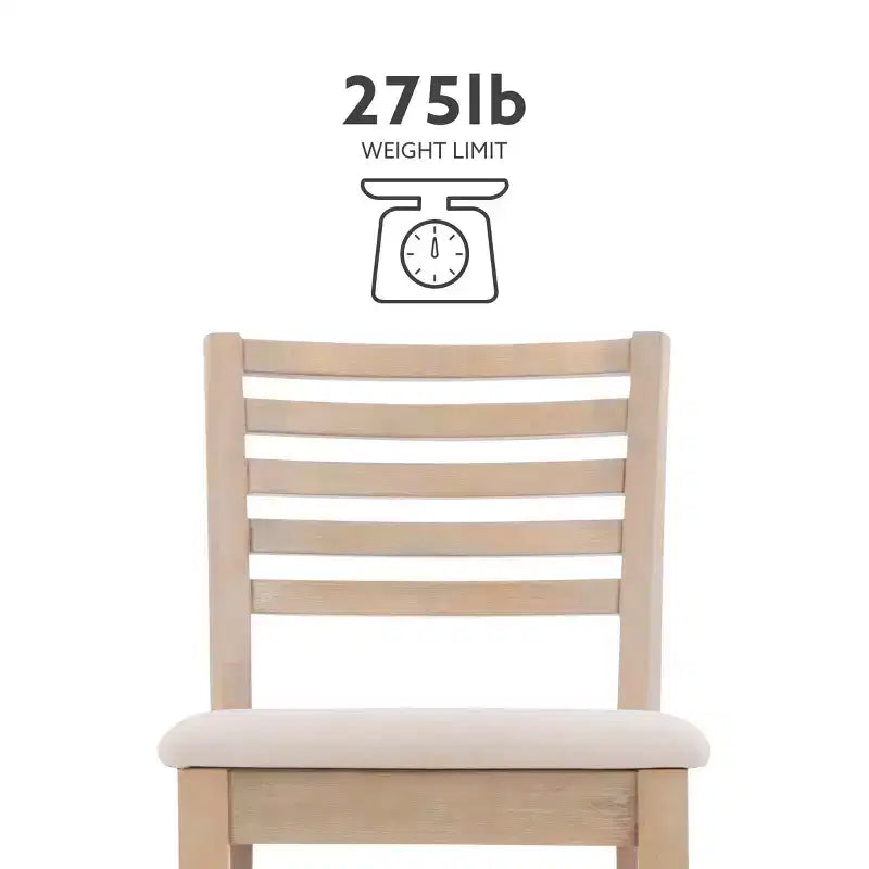 Ladder Back Bar Stool, Gray