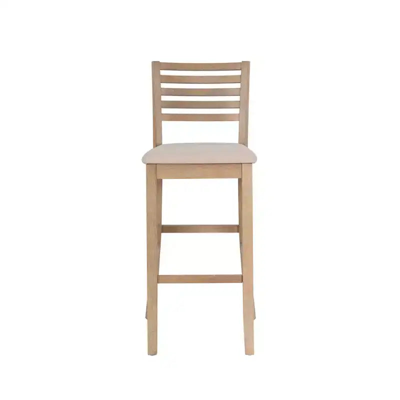 Ladder Back Bar Stool, Gray