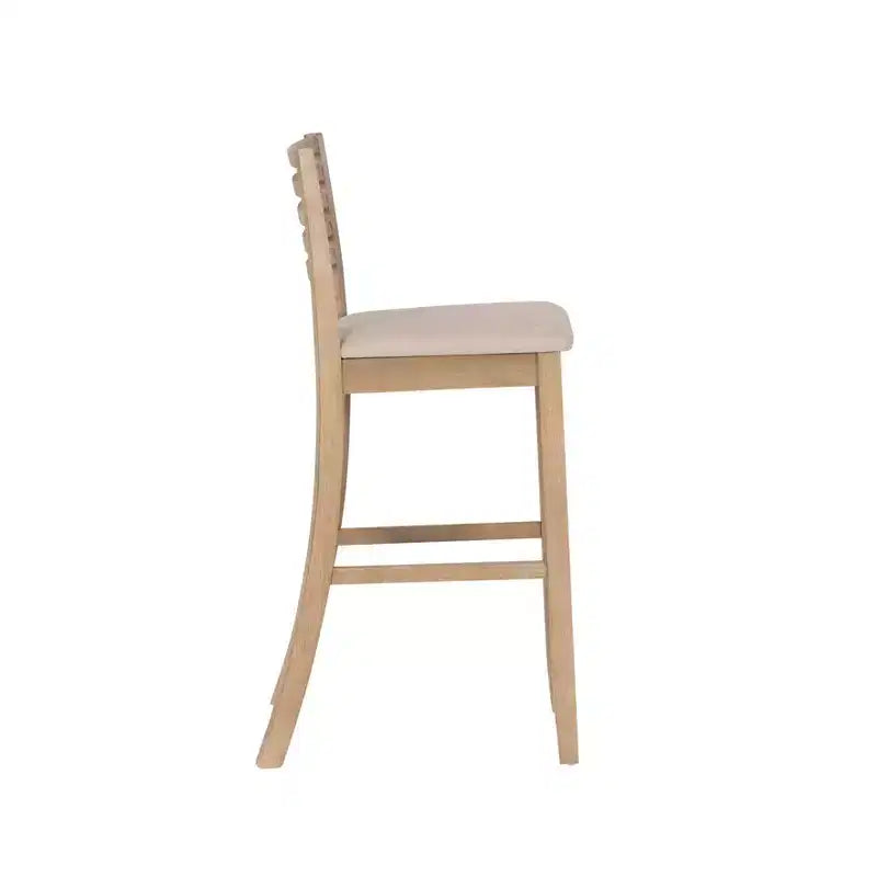 Ladder Back Bar Stool, Gray