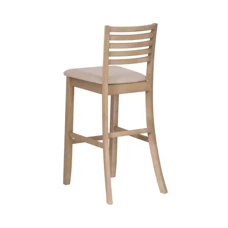 Ladder Back Bar Stool, Gray