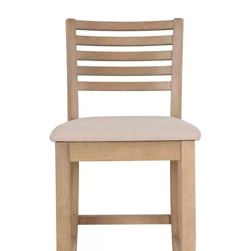 Ladder Back Bar Stool, Gray