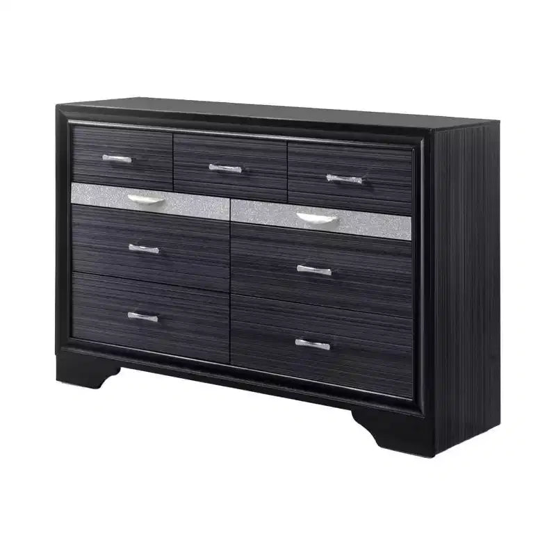 9-Drawer Dresser, Black Finish