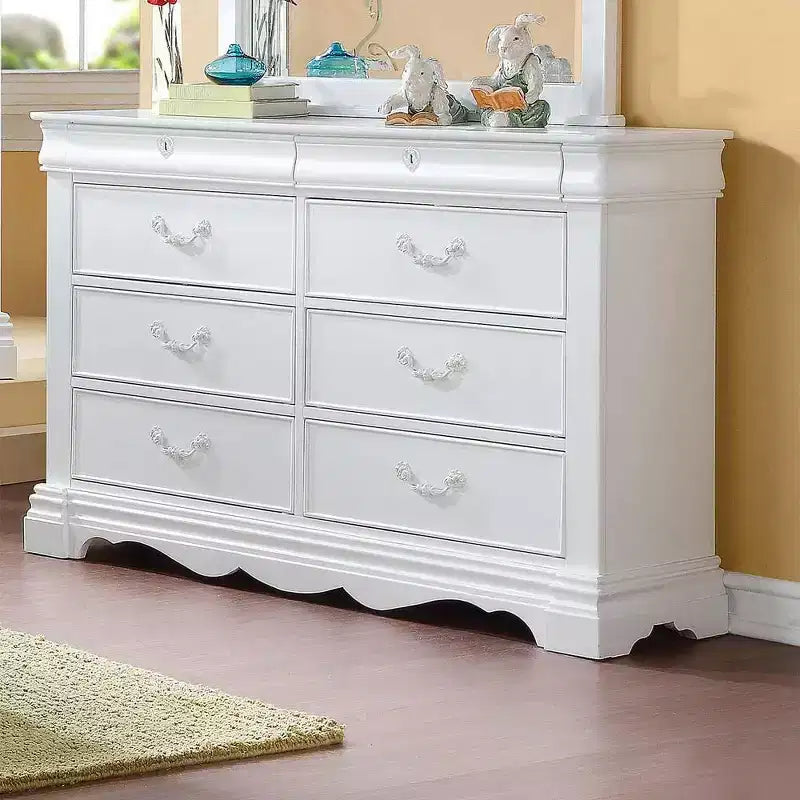 56" 8-Drawer Dresser, White Finish