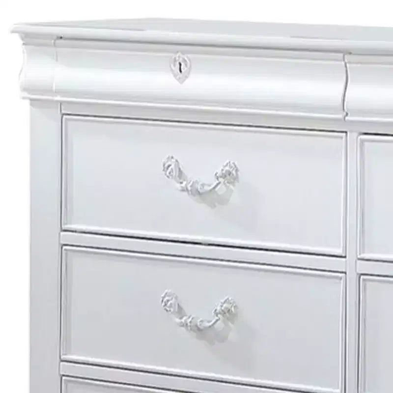 56" 8-Drawer Dresser, White Finish