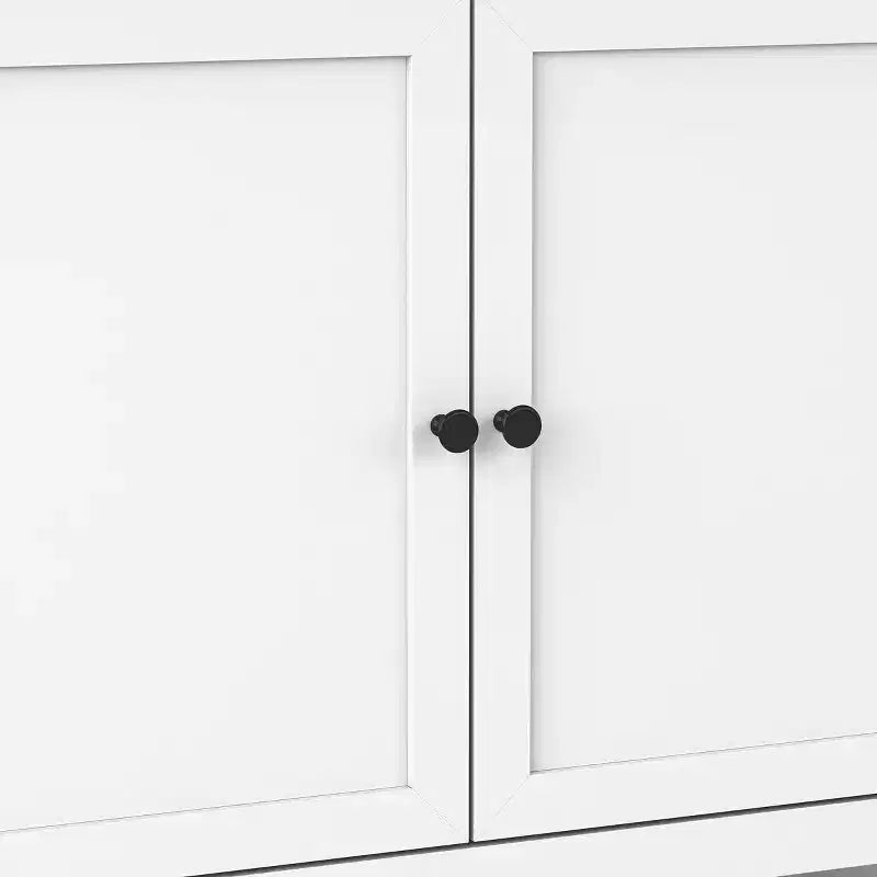 Traditional Storage TV Stand with Doors and Shelves for TVs up to 65", Classic White
