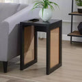 Weave End Table, Black & Beige Barley