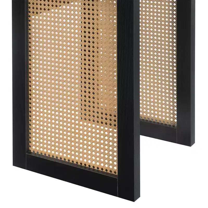 Weave End Table, Black & Beige Barley