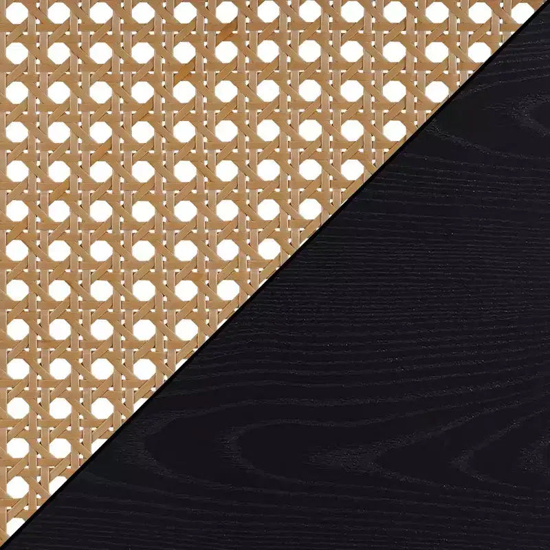 Weave End Table, Black & Beige Barley
