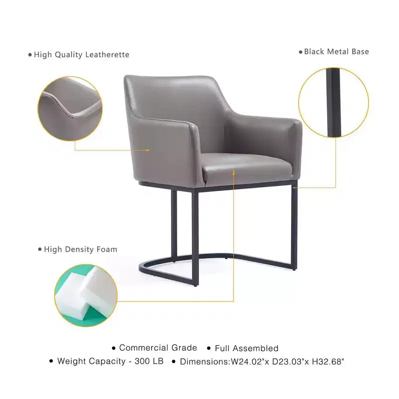Modern Leatherette Upholstered Dining Armchair