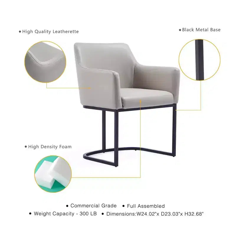Modern Leatherette Upholstered Dining Armchair
