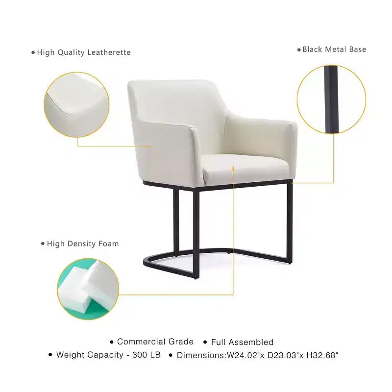 Modern Leatherette Upholstered Dining Armchair