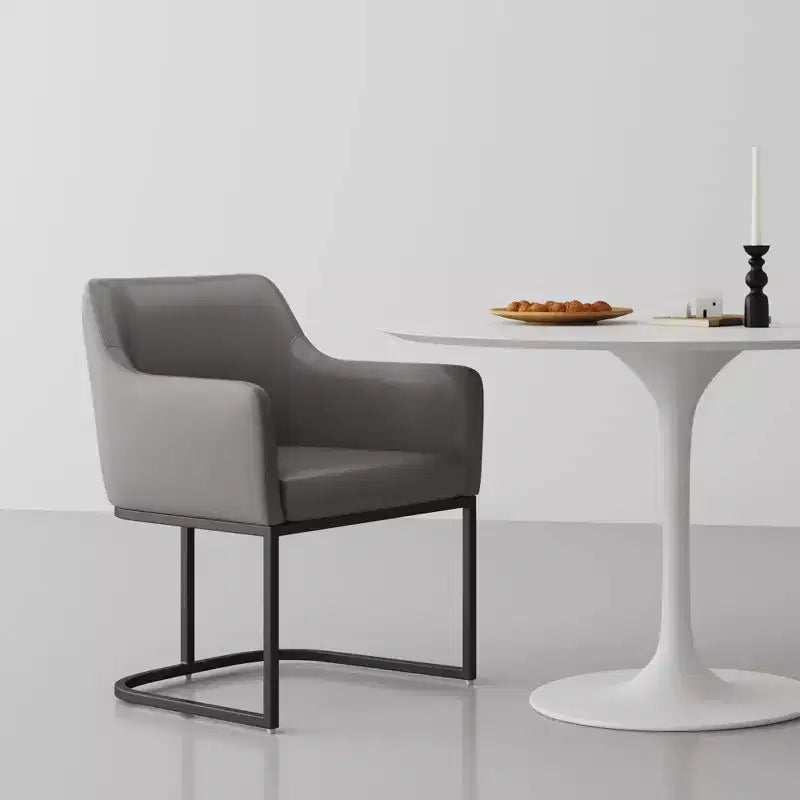 Modern Leatherette Upholstered Dining Armchair