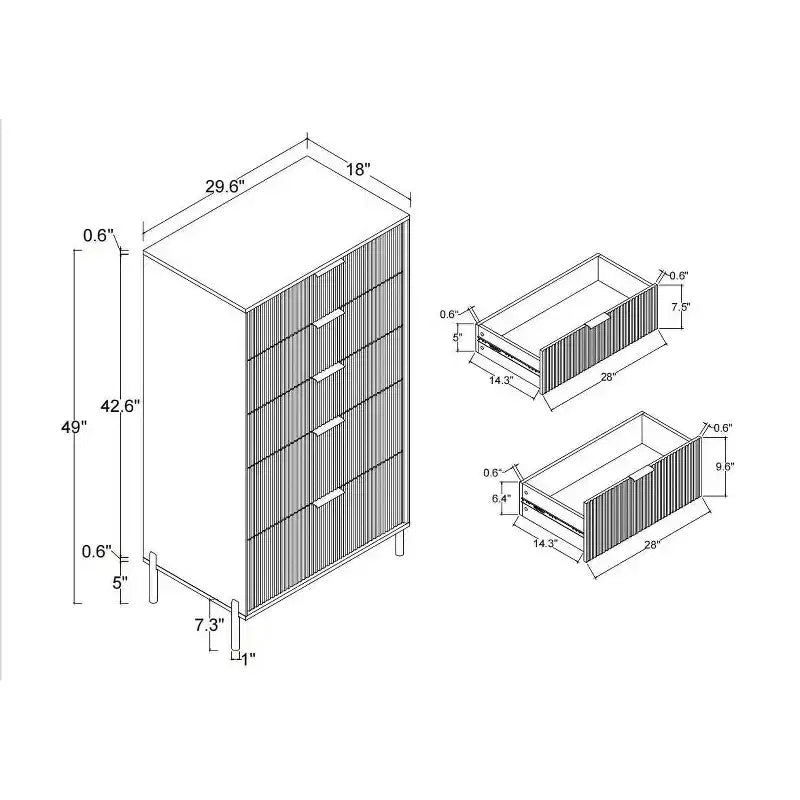 5 Drawer Chest of Drawers