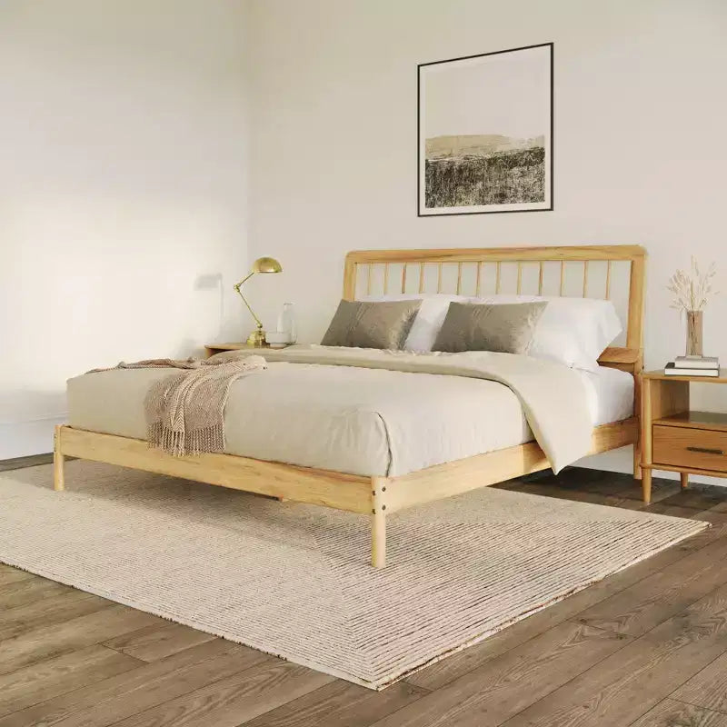 King Spindle Headboard Bed
