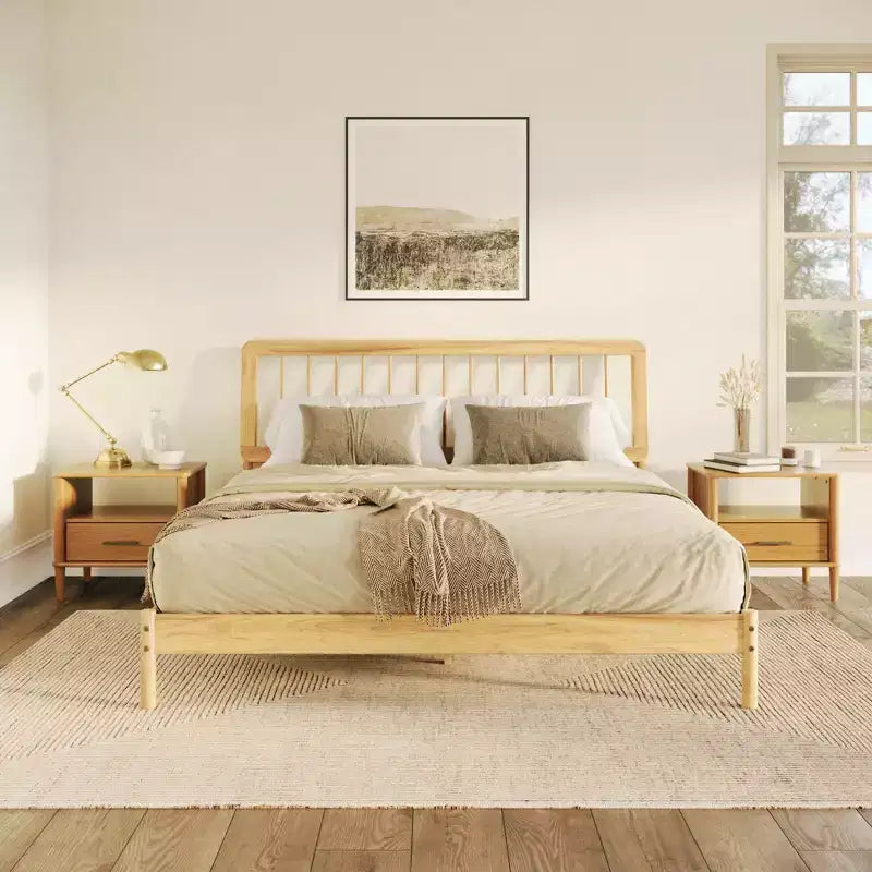 King Spindle Headboard Bed