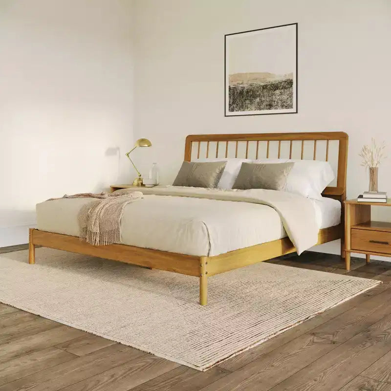 King Spindle Headboard Bed