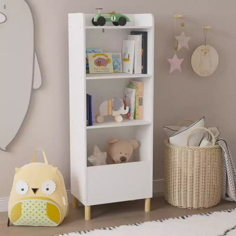 Bookshelf for Kids, 4-Tier Children Bookshelf Kids Bookcase Kids Toy Storage Organizer Book Shelves for Kids Room, Playroom, Nursery