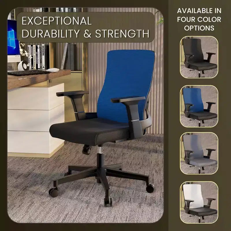 Ergonomic Mesh Office Chair - Breathable Lumbar Support, Adjustable Swivel & Tilt Computer Desk Chair